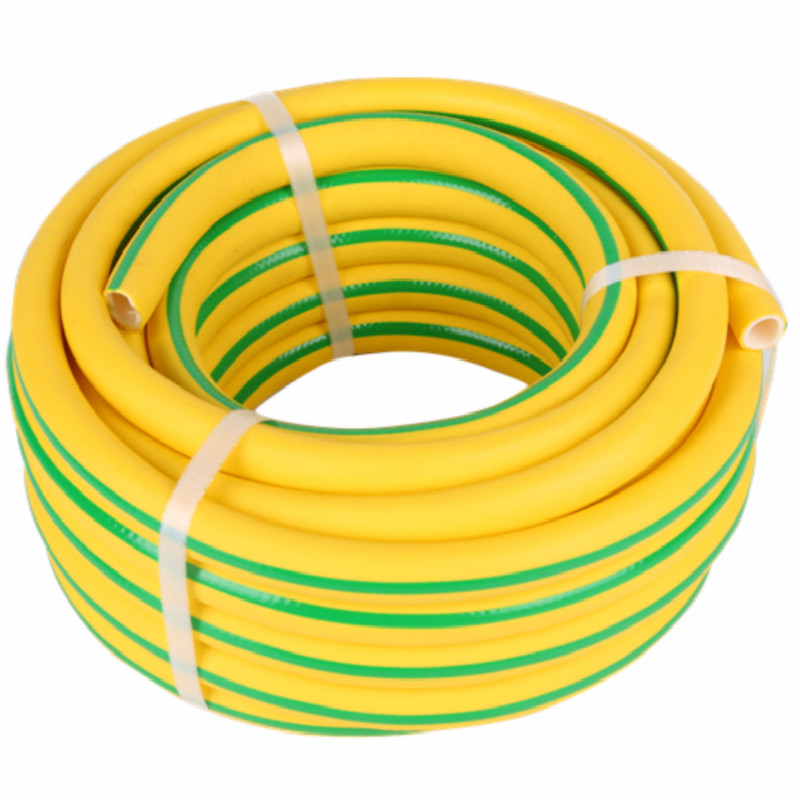 3-vrstvová žlutá barva se zelenou paprskovou superflexní vodní hadicí